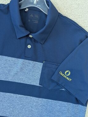 Adidas Men's Performance Striped Short Sleeve Golf Polo Sz M